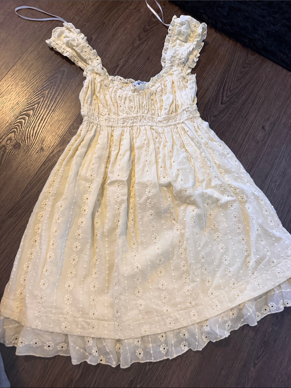 Yellow Eyelet Ruffle Sundress